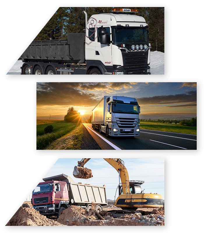 Avfallstransporter, trailertransporter, virkestransporter, maskintransporter